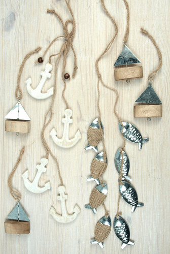 Deko wandhänger anker fische - wandhänger,