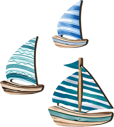 Segelboot deko 3er - deko,, 3er-set