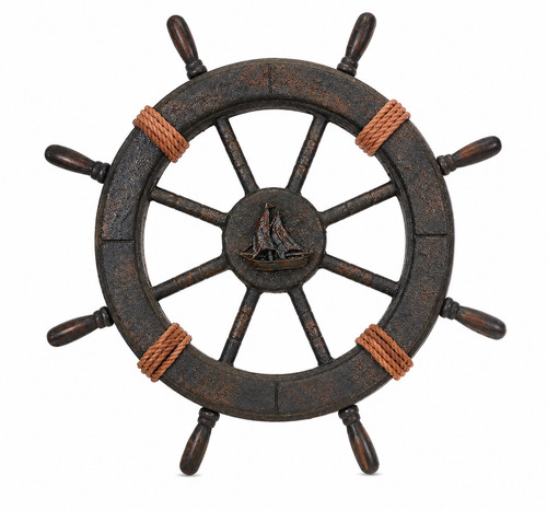 Schiffssteuerrad aus holz - aus,